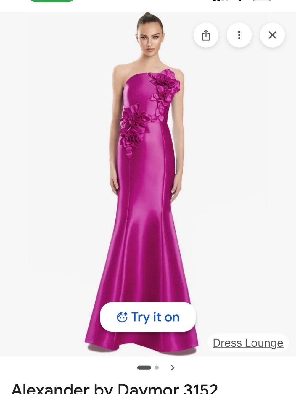 Alexander by Daymor Fuchsia One-Shoulder Floral Satin Gown